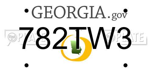 782TW3 Georgia License Plate