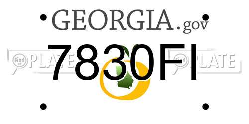 7830FI Georgia License Plate