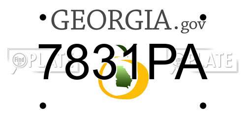 7831PA Georgia License Plate