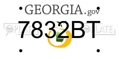 7832BT Georgia License Plate