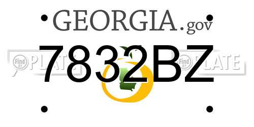 7832BZ Georgia License Plate