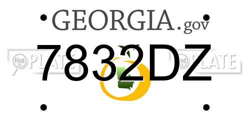 7832DZ Georgia License Plate