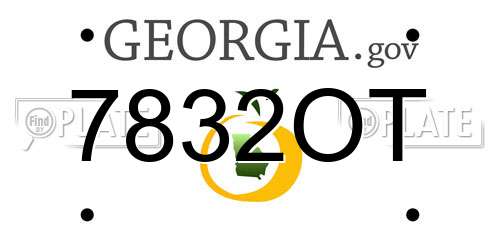 7832OT Georgia License Plate