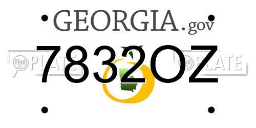 7832OZ Georgia License Plate