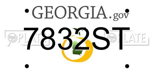 7832ST Georgia License Plate