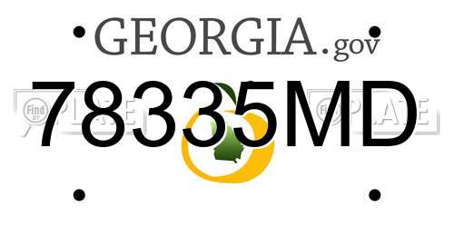 78335MD Georgia License Plate