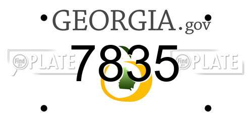 7835 Georgia License Plate