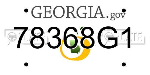 78368G1 Georgia License Plate