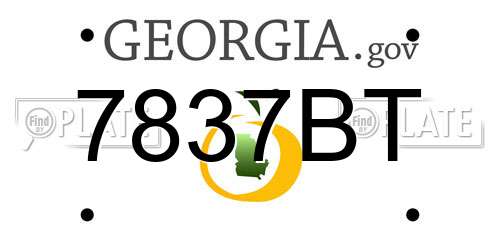 7837BT Georgia License Plate