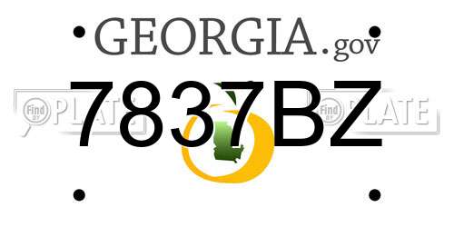 7837BZ Georgia License Plate