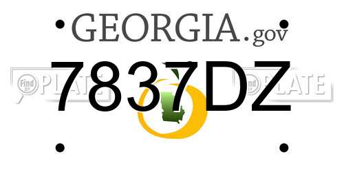7837DZ Georgia License Plate