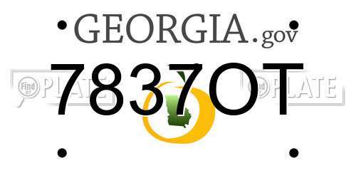 7837OT Georgia License Plate