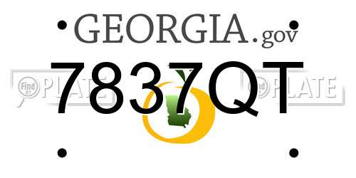 7837QT Georgia License Plate