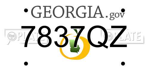 7837QZ Georgia License Plate