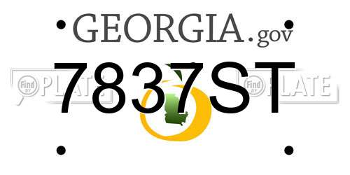 7837ST Georgia License Plate