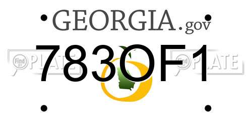 783OF1 Georgia License Plate