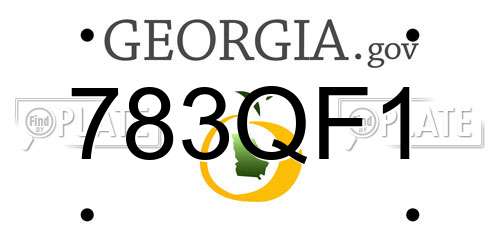 783QF1 Georgia License Plate