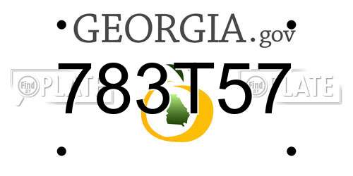 783T57 Georgia License Plate