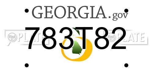 783T82 Georgia License Plate