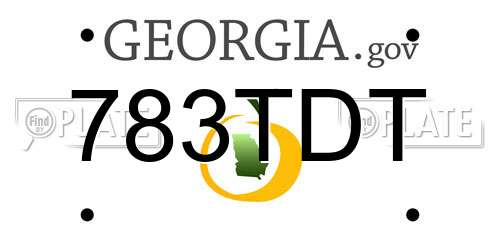 783TDT Georgia License Plate