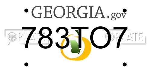783TO7 Georgia License Plate