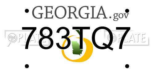 783TQ7 Georgia License Plate