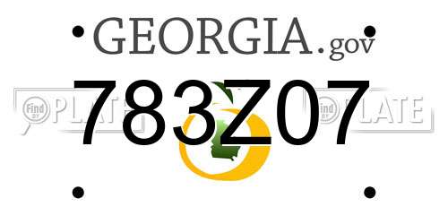 783Z07 Georgia License Plate
