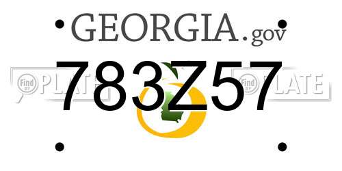 783Z57 Georgia License Plate