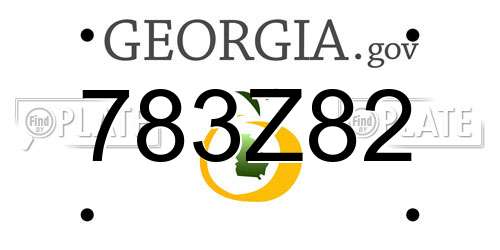 783Z82 Georgia License Plate