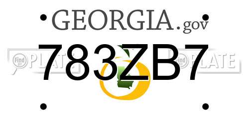 783ZB7 Georgia License Plate
