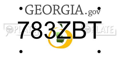783ZBT Georgia License Plate