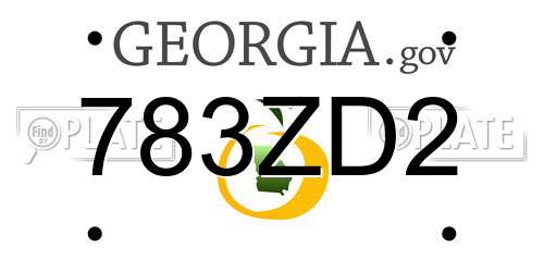 783ZD2 Georgia License Plate