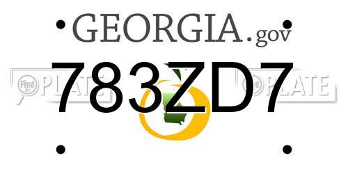 783ZD7 Georgia License Plate