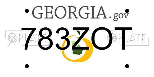 783ZOT Georgia License Plate