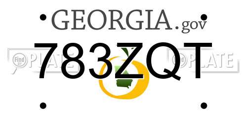 783ZQT Georgia License Plate