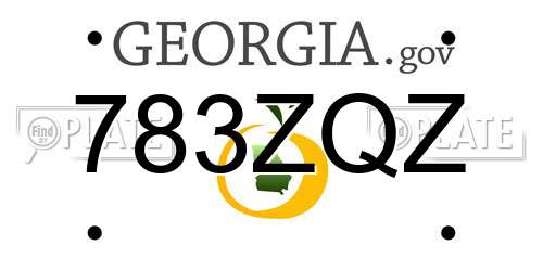 783ZQZ Georgia License Plate