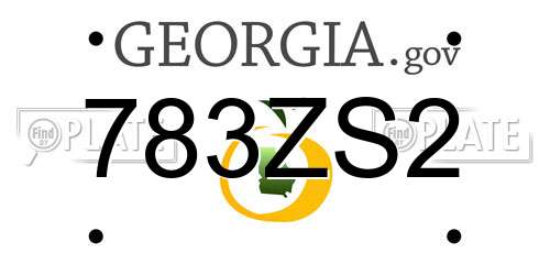 783ZS2 Georgia License Plate
