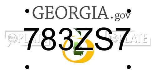 783ZS7 Georgia License Plate