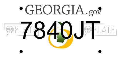 7840JT Georgia License Plate
