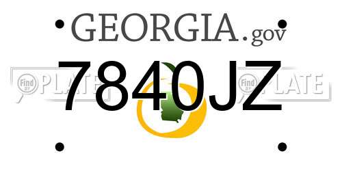 7840JZ Georgia License Plate
