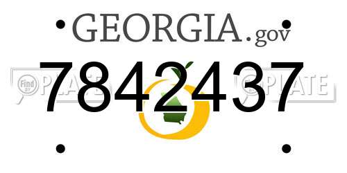 7842437 Georgia License Plate