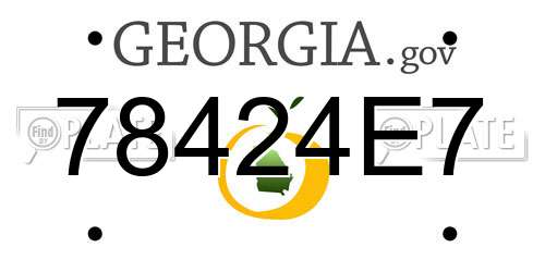 78424E7 Georgia License Plate