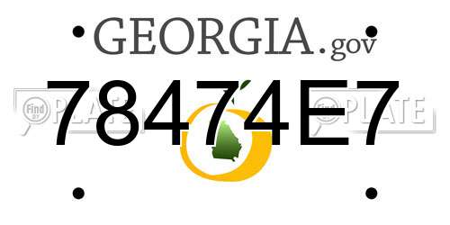 78474E7 Georgia License Plate