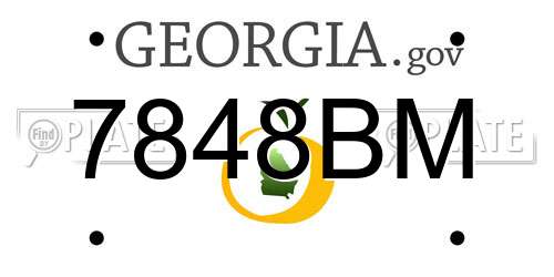 7848BM Georgia License Plate