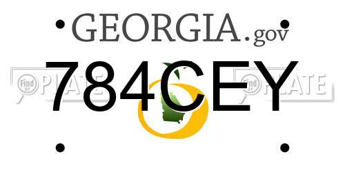 784CEY Georgia License Plate