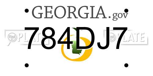 784DJ7 Georgia License Plate