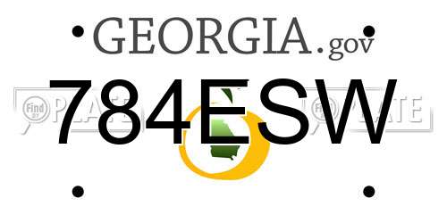 784ESW Georgia License Plate