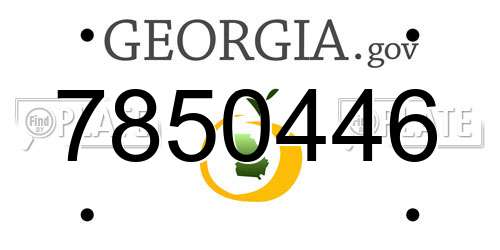 7850446 Georgia License Plate