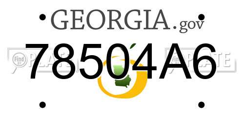 78504A6 Georgia License Plate