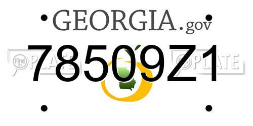 78509Z1 Georgia License Plate